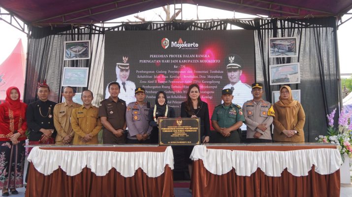 Rangkaian Peringatan Hari Jadi Kabupaten Mojokerto, Bupati Ikfina Resmikan Lima Proyek Pembangunan dan Rehabilitasi Sarpras